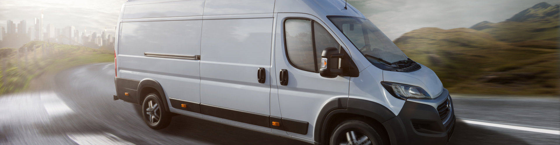 white van on a road